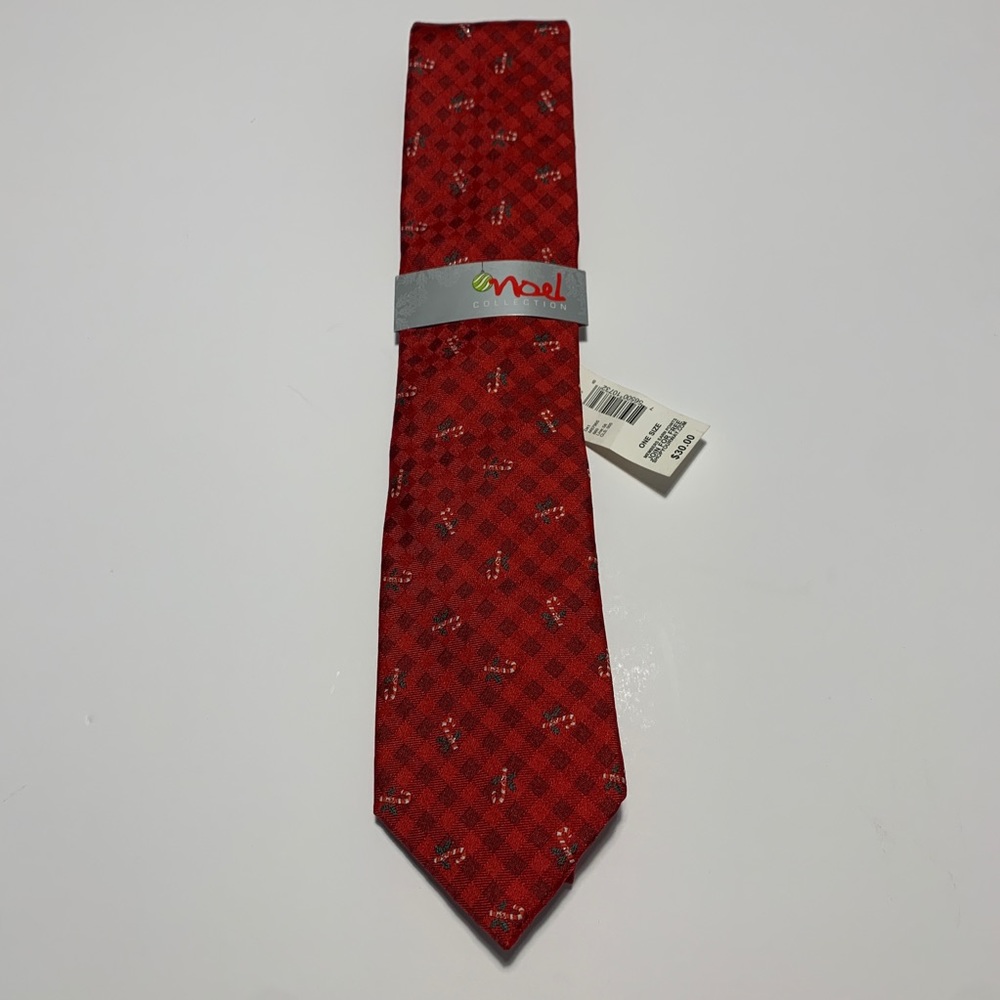 Noel novelty candy cane neck tie polyester